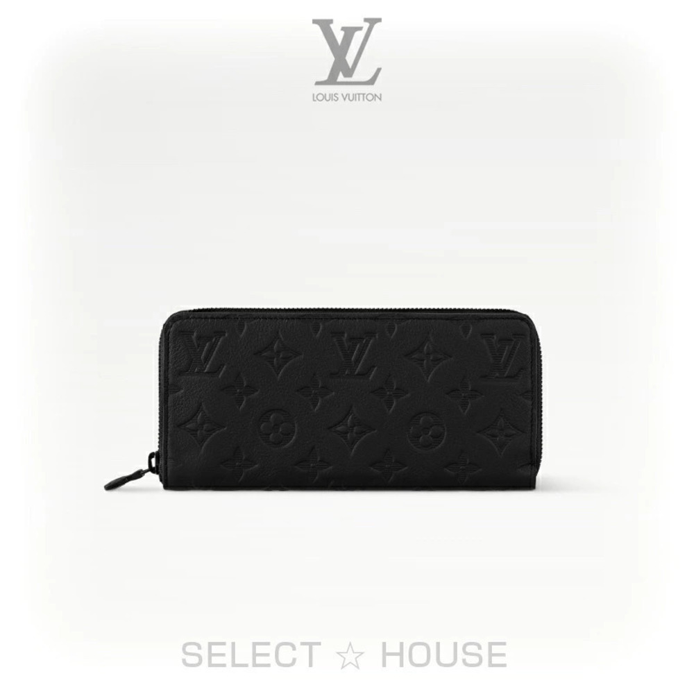 Louis Vuitton Zippy Wallet Horizontal Leather Black White